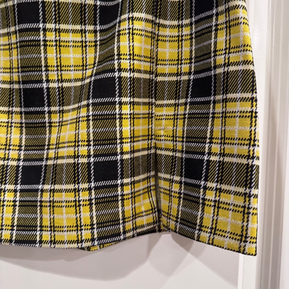 H&M Divided Yellow & Black Plaid A-Line Mini Skirt School Girl Style Small Women - Picture 4 of 8